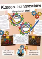 Vorschau - Mal- und Bastelvorlagen - Klassen Lernmaschine mit Vorlesegeschichte & Ausmalbildern - Deckblatt