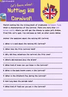 Vista previa - Hojas de trabajo - Notting Hill Carnival Reading! - página 2