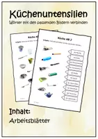 Vorschau - Arbeitsblätter - Arbeitsblattsammlung DaF/DaZ. Obst und Gemüse, Alltagsgegenstände, Kleidung, Verben und Schule - Seite 1