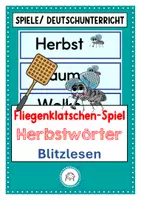 Vorschau - Spiele - Fliegenklatschen- Spiel: Blitzlesen mit Herbstwörtern - Deckblatt