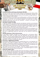 Vorschau - Arbeitsblätter - Weimarer Republik - Die Goldenen Zwanziger - Klasse 8 - Deckblatt
