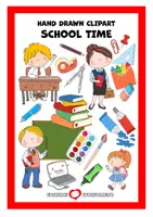 Προεπισκόπηση - Clipart / Γραφήματα - Clipart Set – School Time | 60 Cliparts | Έγχρωμα + Ασπρόμαυρα - Εξώφυλλο