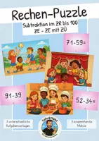 Vorschau - Spiele - Rechen-Puzzle Subtraktion ZR100 ZE - ZE mit ZÜ - Deckblatt