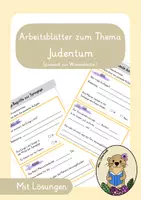 Vorschau - Arbeitsblätter - Arbeitsblätter zum Thema Judentum - Deckblatt