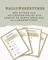 förhandsvisning - Halloweenrytmer – kreativa arbetsblad med bildstöd - sida 2
