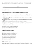 anteprima - Compiti in classe/Test - Esame: Il movimento d'indipendenza di Gandhi - Pagina 1