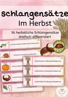 Vorschau - Stundenentwürfe - Herbstliche Schlangensätze - 36 Schlangensätze dreifach differenziert - Deckblatt