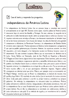 Vorschau - Arbeitsblätter - Comprensión lectora – independencia de América Latina + soluciones - Seite 1
