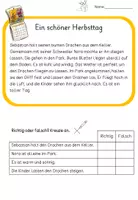 Vorschau - Arbeitsblätter - 4 Lesetexte Herbst (2. Klasse) mit Richtig/Falsch Aufgaben - Seite 1