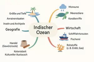 Vorschau - Arbeitsblätter - Arbeitsblatt "Indischer Ozean" + Onlineübung & MP3 + Mindmap + Infografik - Seite 2