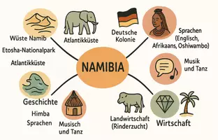 Vorschau - Arbeitsblätter - Arbeitsblätter zum Thema "Namibia" (Lückentext, Hörverstehen) + Lösung & MP3 + Mindmap + Infografiken - Seite 2