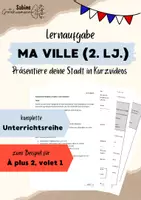 Vorschau - Unterrichtsreihen - Französisch 2. Lernjahr: Ma ville - Videoprojekt / Arbeitsplan & Tandembögen - Deckblatt