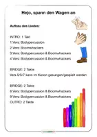 Vorschau - Poster - Hejo spann den Wagen an • Boomwhacker Bodypercussion MP3 Noten Text - Seite 1