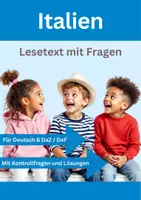 Vorschau - Arbeitsblätter - Italien 🇮🇹 Textverständnis Deutsch / DaZ – Lesetraining Arbeitsblätter mit Fragen - Deckblatt