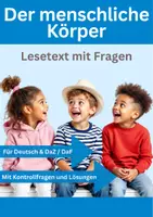 Vorschau - Arbeitsblätter - Der menschliche Körper 🧍 Lesetraining Deutsch / DaZ – Textverständnis Arbeitsblätter mit Fragen - Deckblatt