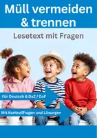 Vorschau - Arbeitsblätter - Müll vermeiden & trennen 🗑️ Textverständnis Deutsch / DaZ – Lesetraining Arbeitsblätter mit Fragen - Deckblatt