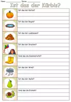 Vorschau - Arbeitsblätter - Ist das der Kürbis ? Übung "Der Herbst" DaZ / DaF / Deutsch - zweifache Differenzierung - Seite 1