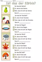 Vorschau - Arbeitsblätter - Ist das der Kürbis ? Übung "Der Herbst" DaZ / DaF / Deutsch - zweifache Differenzierung - Seite 2