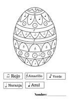 Vista previa - Manualidades / Dibujos para colorear - Ficha colorear huevo pascua según código. - Portada