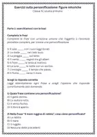 anteprima - Esercizi - Esercizi sulla personificazione: Figure retoriche - Pagina 1