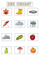 Vorschau - Bildkarten - Der Herbst - Symbole für´s Vokabelheft - DaZ - Seite 1