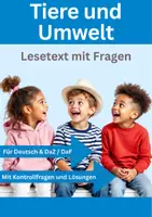 Vorschau - Arbeitsblätter - Tiere und Umwelt 🐾 Lesetraining Deutsch / DaZ – Textverständnis Arbeitsblätter mit Fragen - Deckblatt