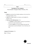Vorschau - Arbeitsblätter - Englisch Klausur: Nelson Mandela – „Inaugural Address“ (1994, Analysis, Outline & Comment) - Seite 1