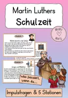 Vorschau - Arbeitsblätter - Schulzeit von Martin Luther an Stationen - Deckblatt