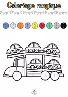 Aperçu - Apprentissages en autonomie - ✨ 10 coloriages magiques – Les véhicules 🚜 🚒 🏍️ - Page 1