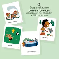 Voorbeeld - Dagritmekaarten KDV kleuterklas en thuis - set buiten en opstap - Voorblad