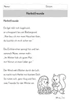 Vorschau - Text - Kostenlos: Herbstgedichte für Kinder – 3 Gedichte zum Lesen & Abschreiben (Deutsch, Klasse 1, 2, 3, 4) - Seite 2