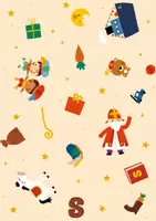 Voorbeeld - Sinterklaas inpakpapier / patroon / pattern | A4 & A3 PDF - Voorblad