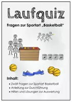 Vorschau - Spiele - Laufquiz. Fragen zum Thema Basketball. Erwärmung/Ausdauertraining/Laufen - Deckblatt