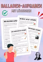 Vorschau - Arbeitsblätter - Aufgaben zu bekannten Balladen - Deckblatt