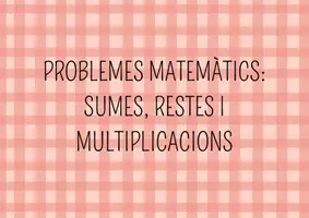 Vista previa - Refuerzo / NEE / Materiales de apoyo - Volum I.Problemes matemàtics: sumes, restes i multiplicacions - Portada