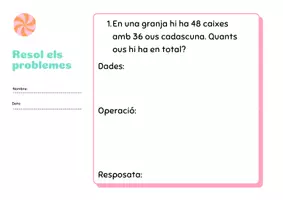 Vista previa - Refuerzo / NEE / Materiales de apoyo - Volum I.Problemes matemàtics: sumes, restes i multiplicacions - página 1