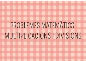 Vista previa - Refuerzo / NEE / Materiales de apoyo - Volum I. Problemes matemàtics: multiplicacions i divisions - Portada