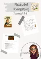Vorschau - Klassenarbeiten - Klassenarbeit Kommasetzung - angelehnt an Harry Potter - Deckblatt
