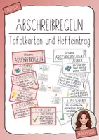 Vorschau - Arbeitsblätter - Abschreibregeln - Tafelkarten und Hefteintrag - Deckblatt