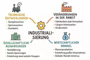 Vorschau - Arbeitsblätter - AB mit Fragen zum Thema "Industrialisierung" + Lösungsblatt + Mindmap + Infografik - Seite 2