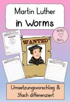 Vorschau - Arbeitsblätter - Martin Luther in Worms (3fach differenziert) - Deckblatt
