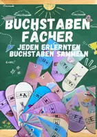Vorschau - Mal- und Bastelvorlagen - Buchstabenfächer zum Sammeln der erlernten Buchstaben (Klasse 1/ DaZ) - Deckblatt