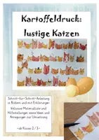 Vorschau - Mal- und Bastelvorlagen - Kartoffeldruck: lustige Katzen (Klasse2/3) - Deckblatt