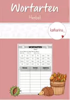 Vorschau - Arbeitsblätter - Wortarten: Herbst (Nomen, Verben, Adjektive) - Deckblatt