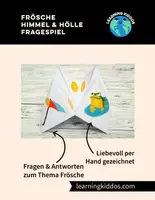 Vorschau - Mal- und Bastelvorlagen - Fragespiel zum Thema Frösche - Himmel & Hölle - Deckblatt