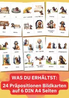 Vorschau - Arbeitsblätter - Präpositionen üben mit 24 Hundebildkarten | Sprachförderung, Kita & Grundschule Material - Seite 1
