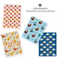 Voorbeeld - Letterkaarten – Alfabetkaarten met patroon illustraties ABC - Voorblad