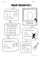 Vorschau - Arbeitsblätter - Musik-Steckbrief für DaZ Schüler*innen - Seite 1