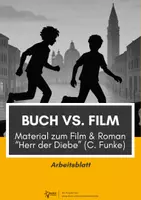 Vorschau - Arbeitsblätter - Vergleich Buch und Film zu "Herr der Diebe Buch" (C. Funke) - Deckblatt