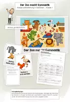 Vorschau - Unterrichtsreihen - "Der Zoo macht Gymnastik" - Körperwahrnehmung als Stationsarbeit - Deckblatt